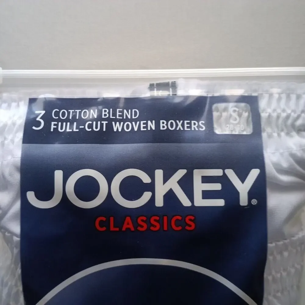 Jockey Classics Fit Full Cut Boxers‎ 3 Pack Men S 28-30 White